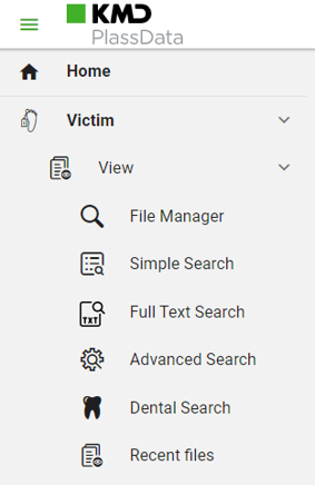 File manager left menu
