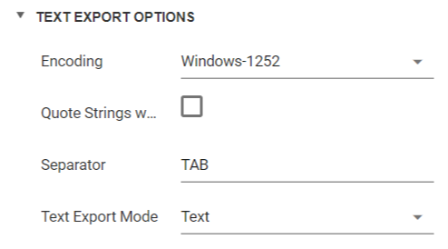 Text export options